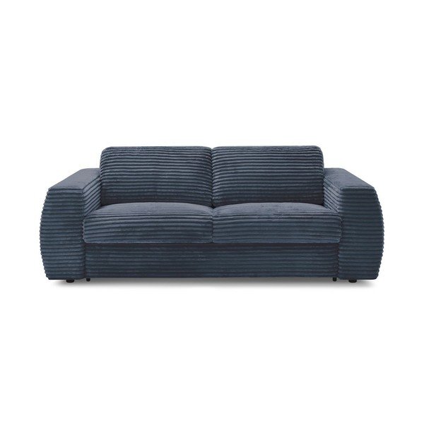 Tamsiai mėlynos spalvos sofa miegojimui/sulankstoma iš kordinio velveto 240 cm Hugo – Bobochic Paris