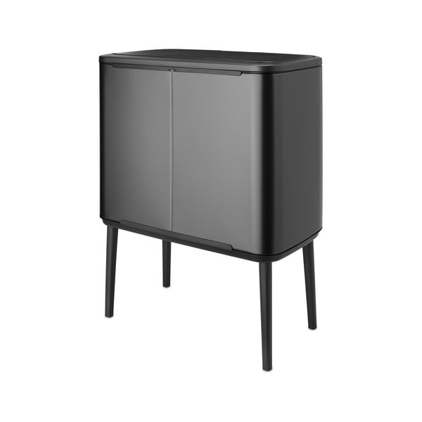 Iš plieno galima atidaryti palietus šiukšliadėžė tamsiai pilkos spalvos 36 l Bo Touch Bin – Brabantia-image-1
