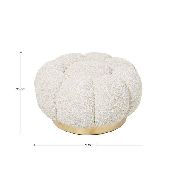 Kreminės spalvos taburetė iš boucle Florel – Bizzotto-image-4