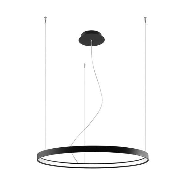 Juodas pakabinamas šviestuvas Nice Lamps Ganica, ø 80 cm