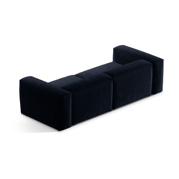 Tamsiai mėlynos spalvos iš kordinio velveto sofa 264 cm Bergamo – Cosmopolitan Design-image-4