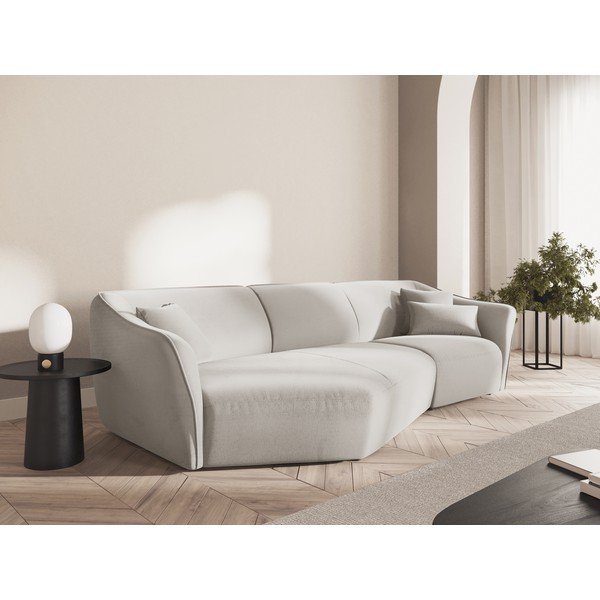 Iš velveto kampinė sofa smėlio spalvos Tokyo – Cosmopolitan Design-image-1