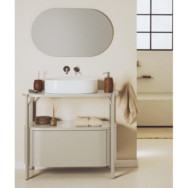Baltos spalvos iš keramikos praustuvas 50x31 cm Ovara – Kave Home-image-2