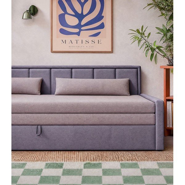Rožinės spalvos iš šenilinio audinio sulankstoma/su sandėliavimo vieta sofa 214 cm Fulgeo – ELTAP-image-3