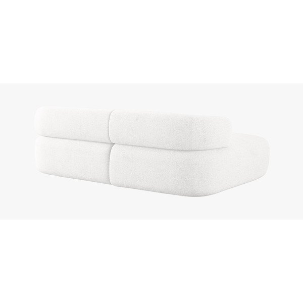 Dramblio kaulo spalvos kampinė sofa iš boucle (su kairiuoju kampu/su gultu) Jenny – Micadoni -image-3