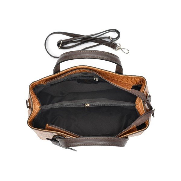 Konjako rudos spalvos odinė rankinė Roberta M Muriella-image-1