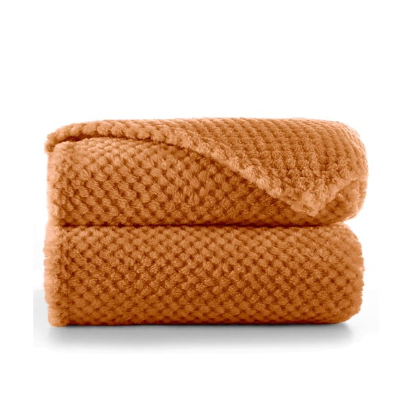 Tamsiai oranžinis mikropluošto pledas DecoKing Henry, 220 x 240 cm-image-2