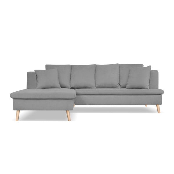 Pilka keturvietė sofa su šezlongu kairėje pusėje Cosmopolitan Design Newport
