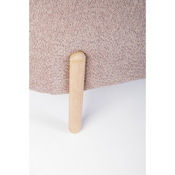 Rožinės spalvos paminkštinto audinio suolas iš boucle Dayla – Bizzotto-image-1