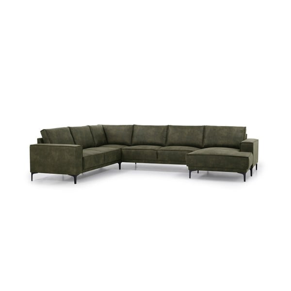 Iš dirbtinės odos kampinė sofa žalios spalvos (su dešiniuoju kampu) Copenhagen – Scandic-image-2