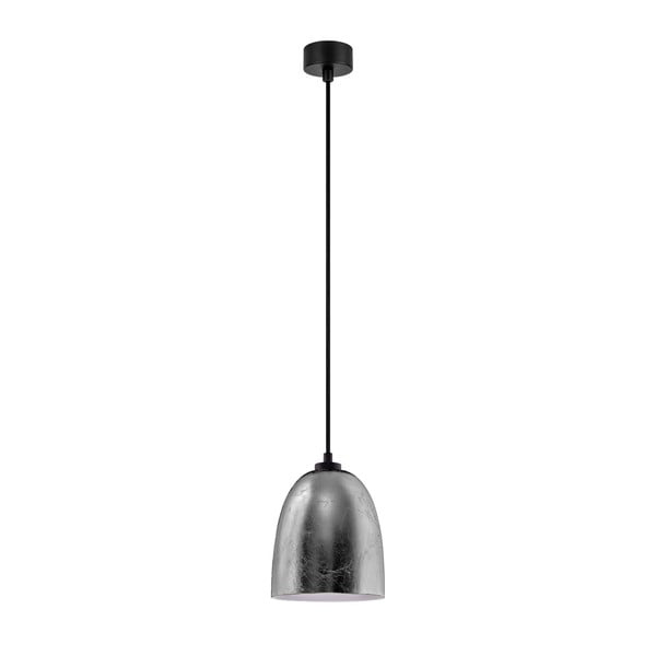 Juodas pakabinamas šviestuvas su sidabrinėmis detalėmis "Sotto Luce Awa