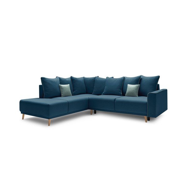 "Bobochic Paris Mola L" tamsiai mėlyna sofa-lova, kairysis kampas-image-2