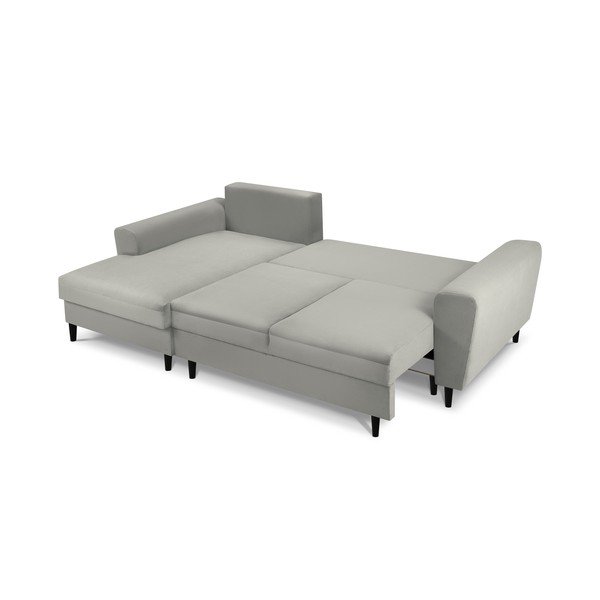Šviesiai pilkos spalvos kampinė sofa Micadoni Home Moghan, kampas kairėje-image-4
