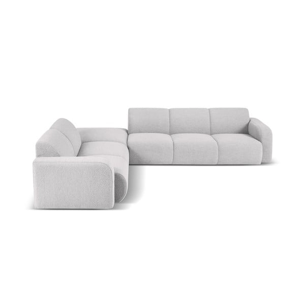 Kampinė sofa šviesiai pilkos spalvos iš boucle (su kairiuoju kampu) Molino – Micadoni Home