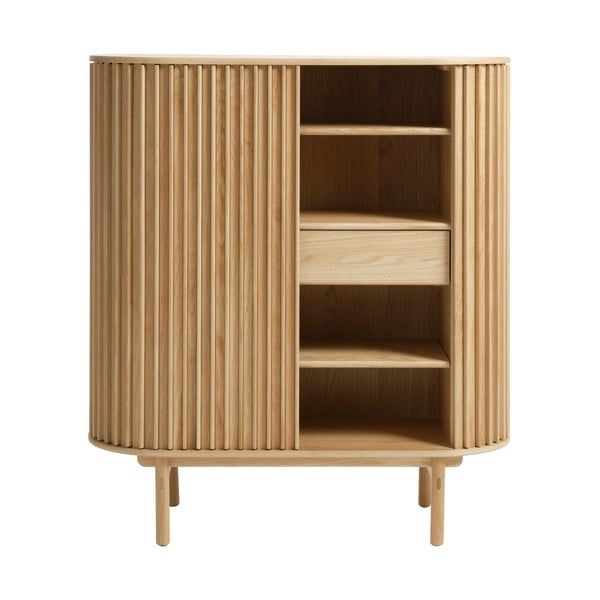 Natūralios spalvos ąžuolo apdailos spintelė 110x125 cm Carno - Unique Furniture-image-4