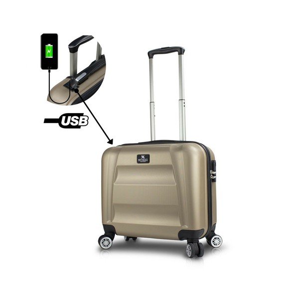 Aukso spalvos lagaminas ant ratukų su USB jungtimi My Valice COLORS LASSO Cabin-image-1