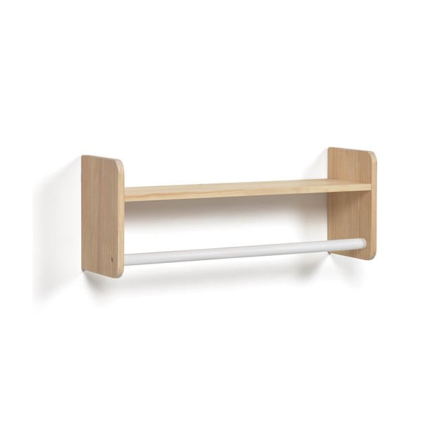 Natūralios spalvos iš pušies masyvo sieninė vaikiška drabužių kabykla 52,5x20 cm Florentina – Kave Home
