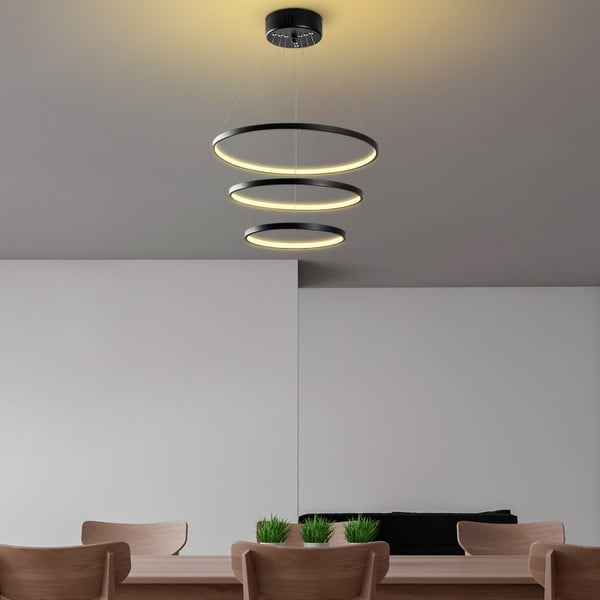 Kabantis šviestuvas juodos spalvos LED ø 50 cm Simit – Opviq lights-image-1