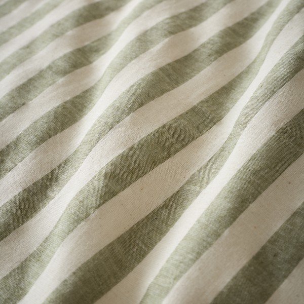 Žalios spalvos viengulė patalynė 135x200 cm Cotton Rich Woven Stripe – Pineapple Elephant-image-4