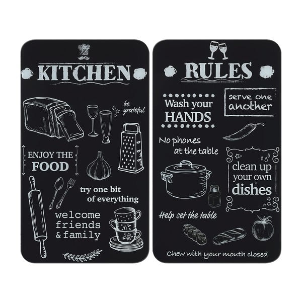Iš grūdinto stiklo viryklės dangčiai 2 vnt. 52x30 cm Kitchen Rules – Maximex
