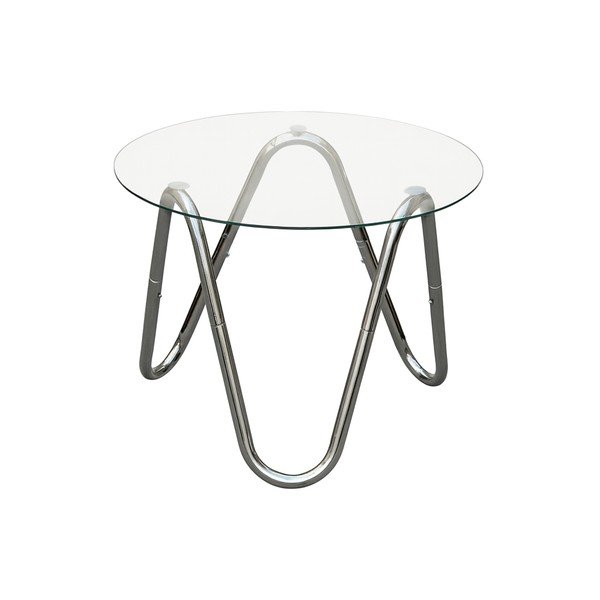 Apvalios formos šoninis stalas su stikliniu stalviršiu ø 50 cm Ventana Round – Leitmotiv