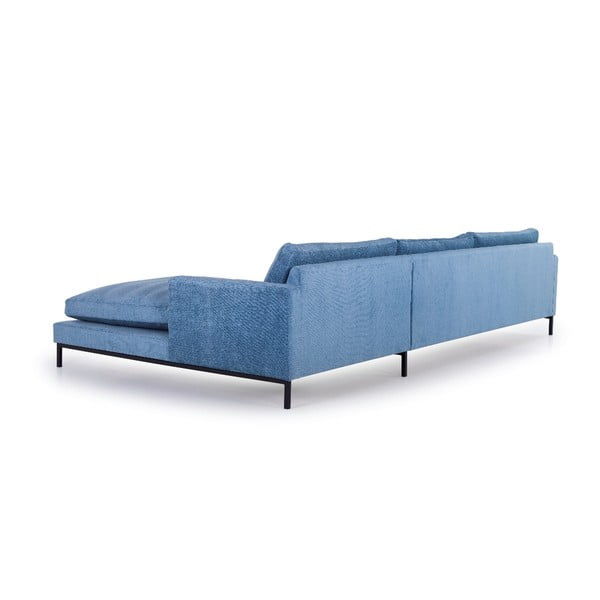 Šviesios mėlynos spalvos sofa Scandic Leken, dešinysis kampas-image-3