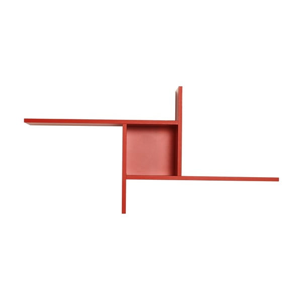 Kelių aukštų sieninė lentyna raudonos spalvos 100 cm Cross – Kalune Design