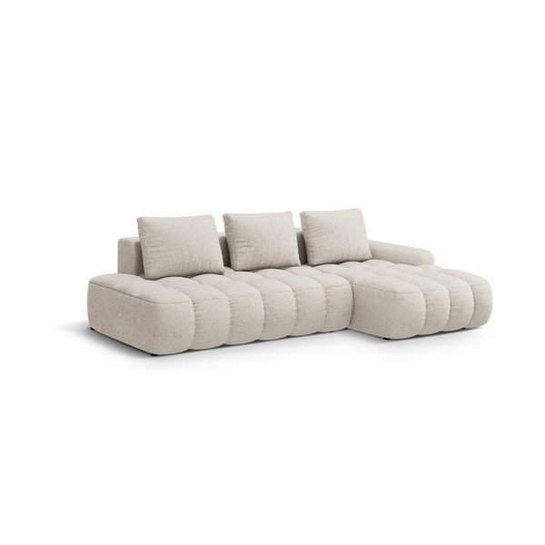 Smėlio spalvos sulankstoma/su sandėliavimo vieta kampinė sofa (su dešiniuoju kampu/su gultu) Linz – Cosmopolitan Design-image-2