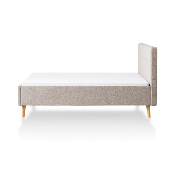 Pilkos spalvos/rudos spalvos dvigulė lova audiniu dengta be grotelių 180x200 cm Smart – Meise Möbel-image-3