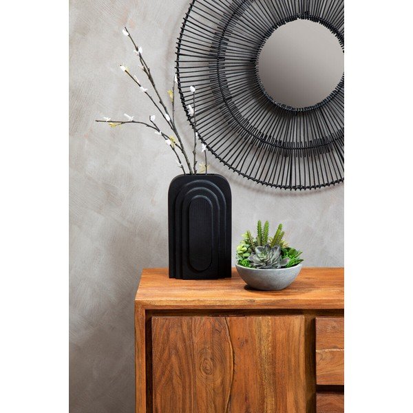 Tamsios natūralios spalvos iš akacijos masyvo šoninė spintelė 92x82x40 cm Simla – Premier Housewares-image-3