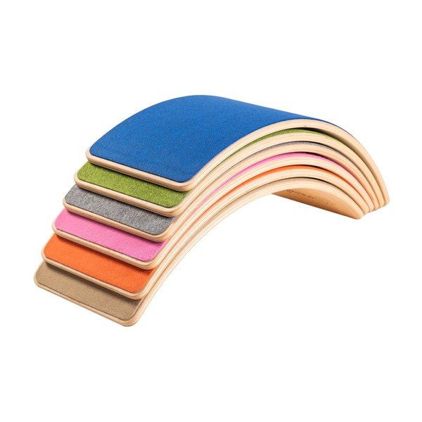 Rožinės spalvos/natūralios spalvos iš pušies masyvo balansinė lenta 80x30x18 cm Montessori – Meowbaby-image-2