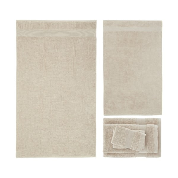 Smėlio spalvos iš frote audinio iš medvilnės vonios rankšluosčių rinkiniai 6 vnt. Anti-Bacterial – Catherine Lansfield-image-2