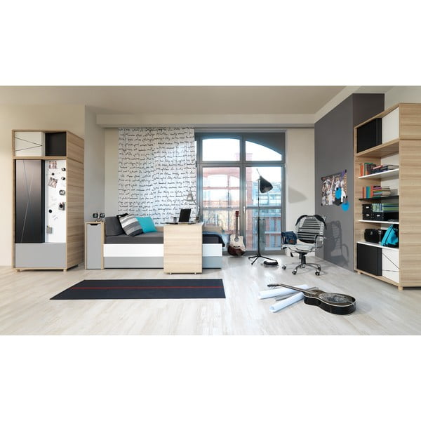 Spintelė su pilkomis durelėmis viengulėlei lovai "Vox Evolve-image-1