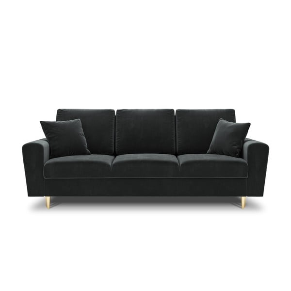 Tamsiai pilkos spalvos iš velveto sulankstoma/su sandėliavimo vieta sofa 235 cm Kyoto – Cosmopolitan Design