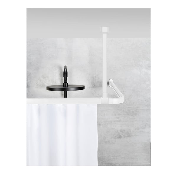 Prie lubų prisitvirtinantis laikiklis dušo užuolaidai baltos spalvos Era – Wenko-image-1