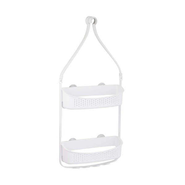 Pakabinama matinės baltos spalvos iš plastiko vonios lentyna Vesper – douceur d'intérieur