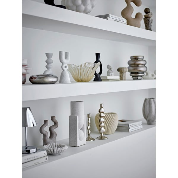 Iš stiklo  rankų darbo vaza sidabrinės spalvos (aukštis 24 cm) Zorya – Bloomingville-image-2