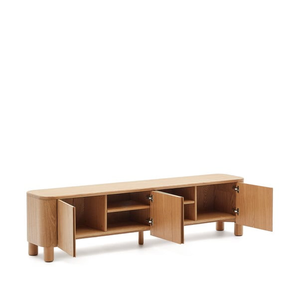 Natūralios spalvos TV spintelė iš uosio 200x52x40 cm Salaya – Kave Home-image-3