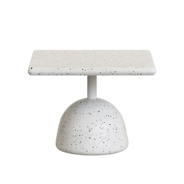 Iš terrazo cemento kavos staliukas baltos spalvos 48x48 cm Saura – Kave Home