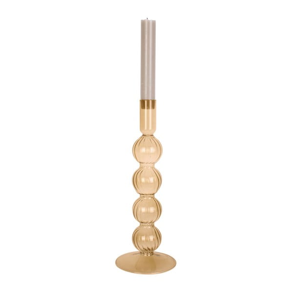 Šviesiai ruda stiklo žvakidė PT LIVING Bubbles-image-1