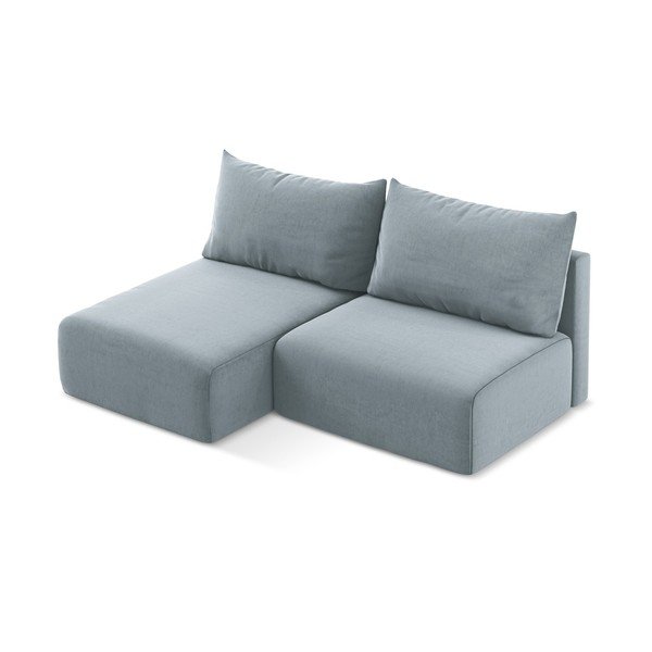 Mėlynos spalvos sulankstoma/su sandėliavimo vieta kampinė sofa iš velveto (su kairiuoju kampu/su gultu) Kalena – Makamii-image-3