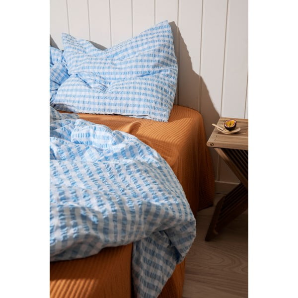 Viengulė/itin ilga patalynė baltos spalvos/šviesiai mėlynos spalvos banguotos tekstūros 140x220 cm Bæk&Bølge – JUNA-image-4