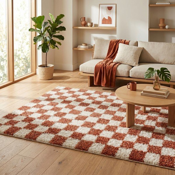 Kreminės spalvos/terakotos spalvos kilimas 120x170 cm Grida – ESTE-image-4