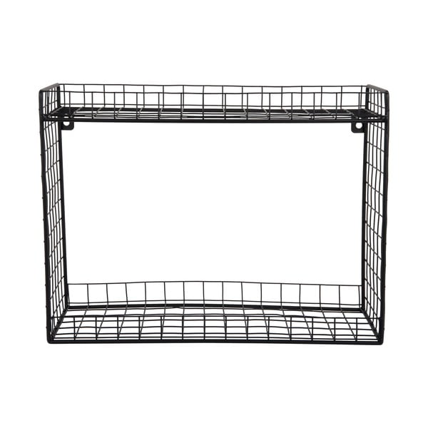 Juodos spalvos iš plieno kelių aukštų sieninė lentyna 40 cm Reja – PT LIVING