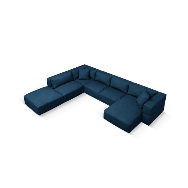Kampinė sofa mėlynos spalvos (su kairiuoju kampu/„U“ formos) Esther – Milo Casa-image-2