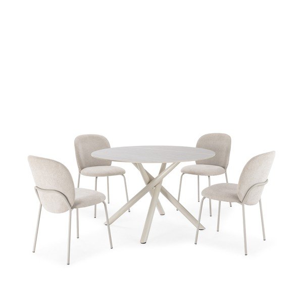 Iš keraminės plokštės apvalios formos valgomojo stalas ø 119,5 cm Talia – Marckeric-image-4