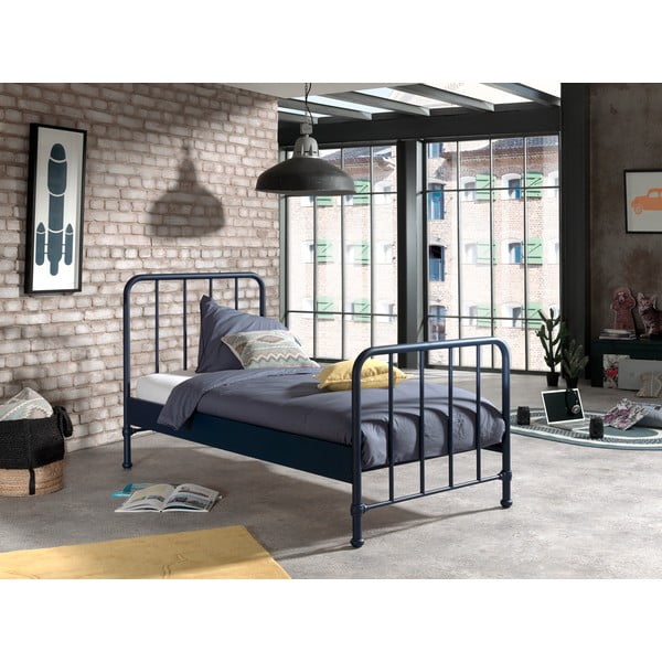 Vaikiška lova iš metalo tamsiai mėlynos spalvos 90x200 cm BRONXX – Vipack-image-1