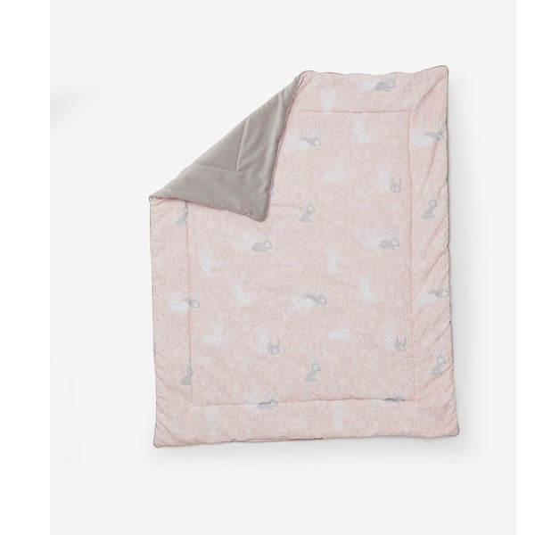 Rožinė kūdikių antklodė Pinio Bunnies, 100 x 80 cm