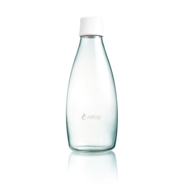 Baltas ReTap stiklinis butelis su neribota garantija, 800 ml