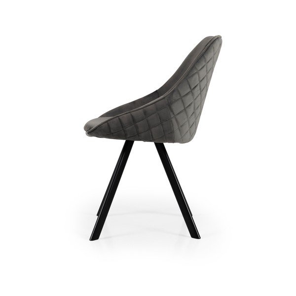 Iš aksomo valgomojo kėdės pilkos spalvos 2 vnt. Ritz – Tenzo-image-3